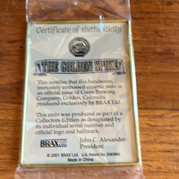 2001 Coor’s®️ Rocky Mountain Ironhorse Collection “The Golden Spike” 7” stein - Picture 10 of 13